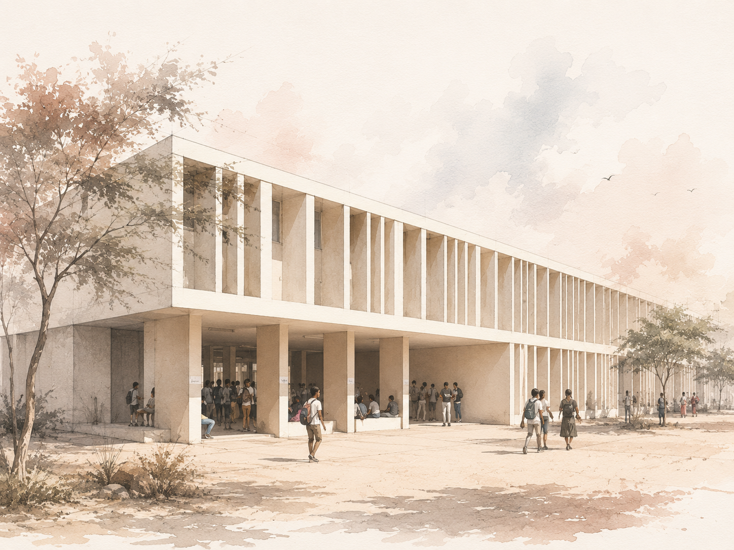 Construction du Lycée Théodore Monod